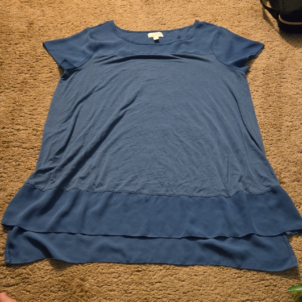 a:glow Blue Cap Sleeve Maternity Tunic